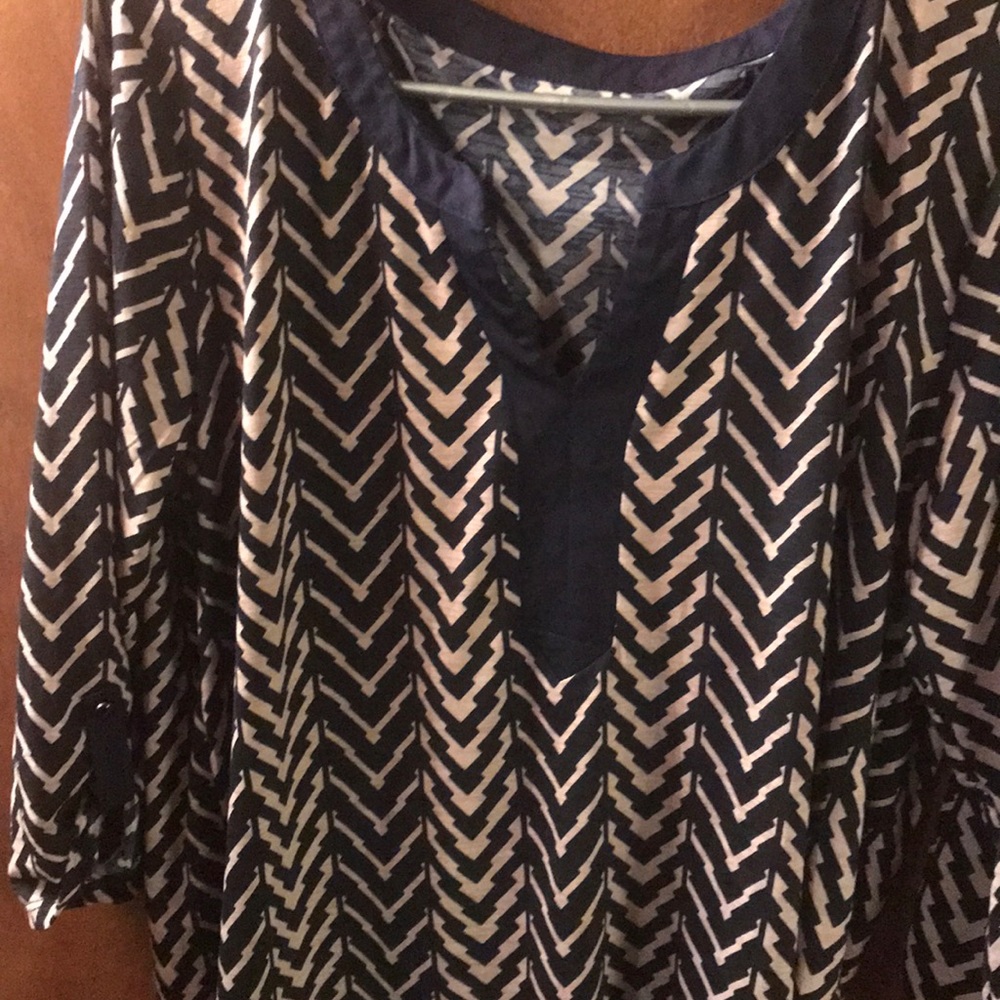 Navy blue Chevron top